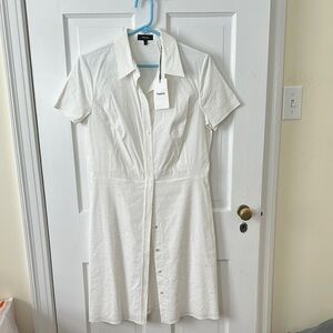 Theory White Button-Up Dress